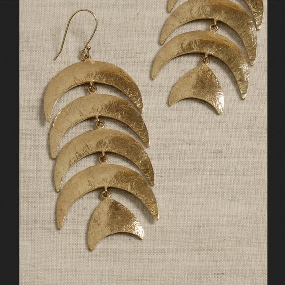 Aureus Argent Jewelry - Mooncast Statement Earrings | Aureus + Argent Gold Brass Moon Dangle earring